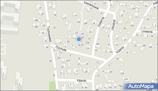 Kraków, Pochyła, 9, mapa Krakowa