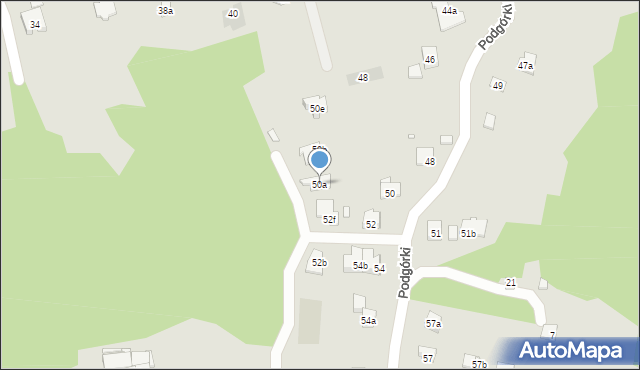 Kraków, Podgórki, 50a, mapa Krakowa