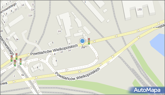 Kraków, Powstańców Wielkopolskich, 16a, mapa Krakowa