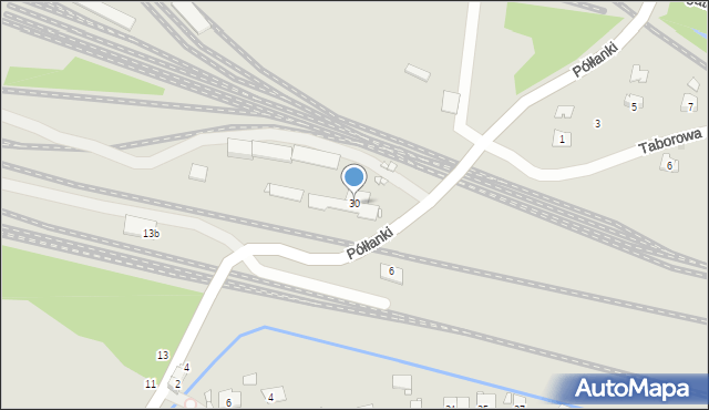 Kraków, Półłanki, 30, mapa Krakowa