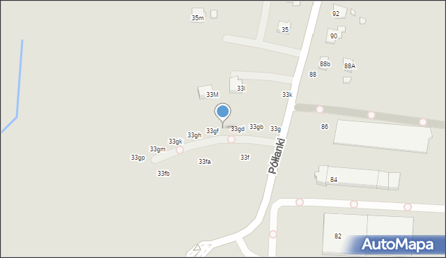 Kraków, Półłanki, 33ge, mapa Krakowa