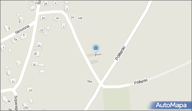 Kraków, Półłanki, 67, mapa Krakowa