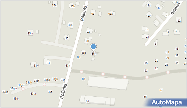 Kraków, Półłanki, 88A, mapa Krakowa