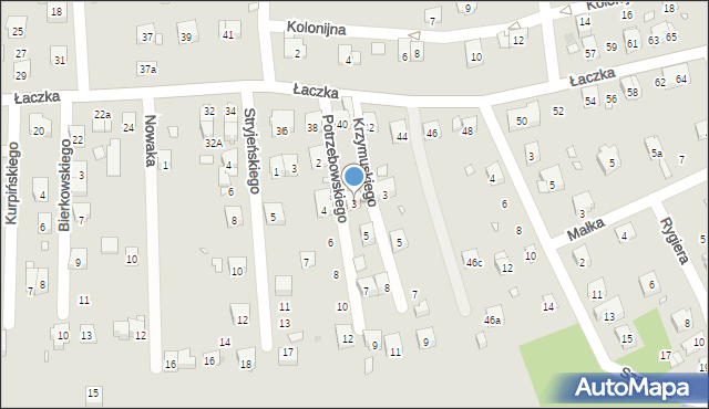 Kraków, Potrzebowskiego Jerzego, 3, mapa Krakowa