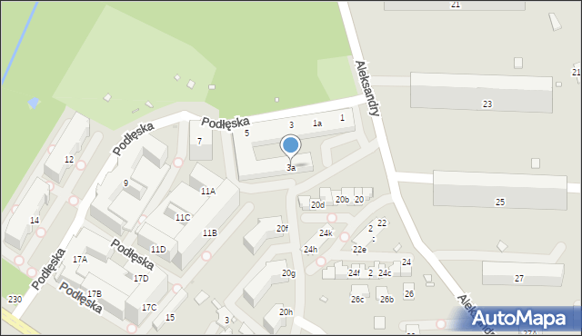 Kraków, Podłęska, 3a, mapa Krakowa