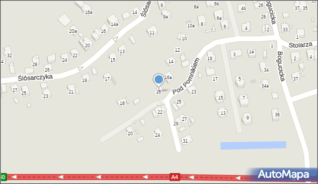 Kraków, Pod Pomnikiem, 16, mapa Krakowa