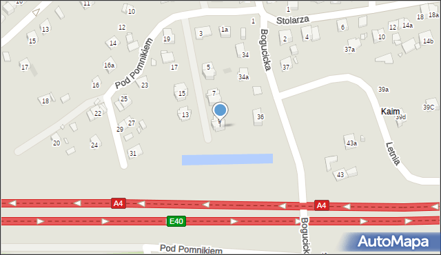 Kraków, Pod Pomnikiem, 9a, mapa Krakowa