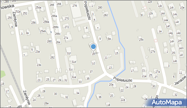 Kraków, Popiełuszki Jerzego, bł. ks., 10, mapa Krakowa