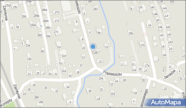 Kraków, Popiełuszki Jerzego, bł. ks., 11a, mapa Krakowa
