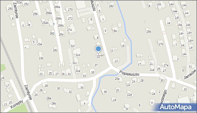 Kraków, Popiełuszki Jerzego, bł. ks., 12, mapa Krakowa