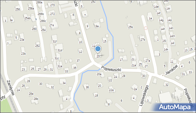 Kraków, Popiełuszki Jerzego, bł. ks., 13, mapa Krakowa