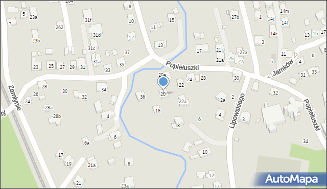 Kraków, Popiełuszki Jerzego, bł. ks., 20, mapa Krakowa