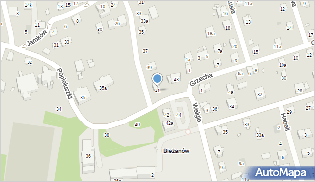 Kraków, Popiełuszki Jerzego, bł. ks., 41, mapa Krakowa