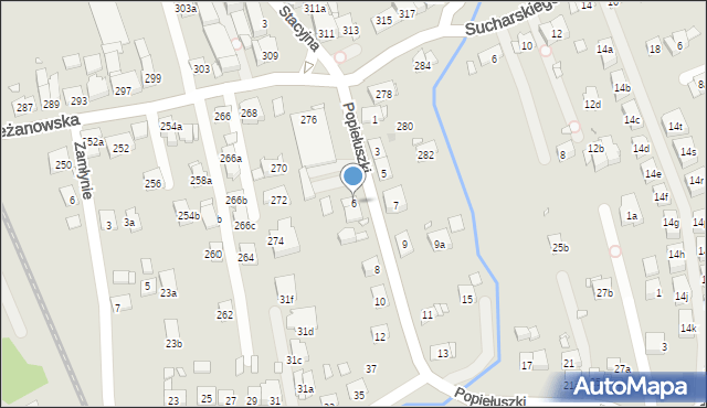 Kraków, Popiełuszki Jerzego, bł. ks., 6, mapa Krakowa