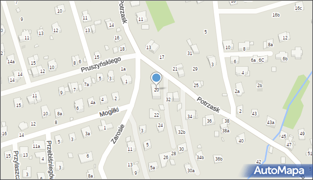 Kraków, Potrzask, 20, mapa Krakowa