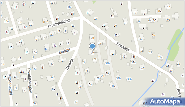 Kraków, Potrzask, 22, mapa Krakowa