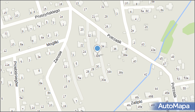 Kraków, Potrzask, 32b, mapa Krakowa