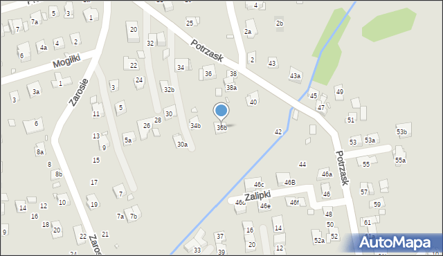Kraków, Potrzask, 36b, mapa Krakowa