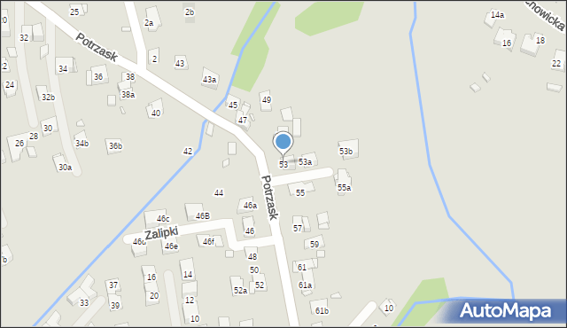 Kraków, Potrzask, 53, mapa Krakowa