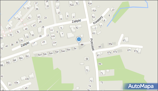 Kraków, Potrzask, 66a, mapa Krakowa