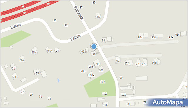 Kraków, Potrzask, 96, mapa Krakowa