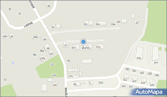 Kraków, Potrzask, 97b, mapa Krakowa