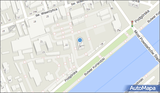 Kraków, Podgórska, 24, mapa Krakowa