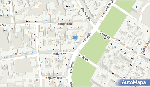 Kraków, Podwale, 31, mapa Krakowa