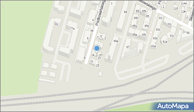 Kraków, Podkowińskiego Władysława, 17, mapa Krakowa