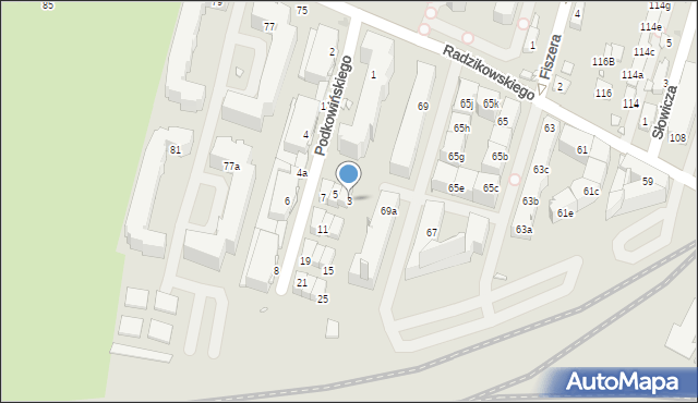 Kraków, Podkowińskiego Władysława, 3, mapa Krakowa