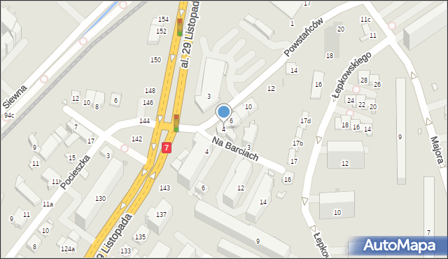 Kraków, Powstańców, 4, mapa Krakowa