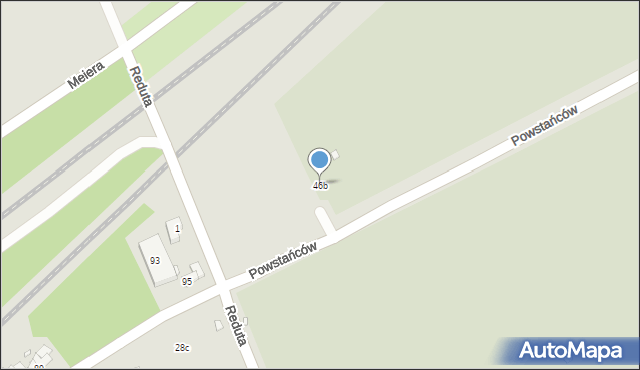 Kraków, Powstańców, 46b, mapa Krakowa