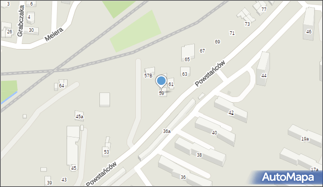 Kraków, Powstańców, 59, mapa Krakowa