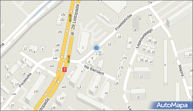 Kraków, Powstańców, 7, mapa Krakowa