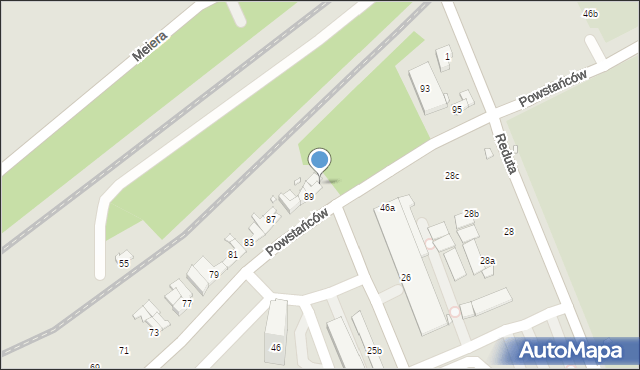 Kraków, Powstańców, 91, mapa Krakowa