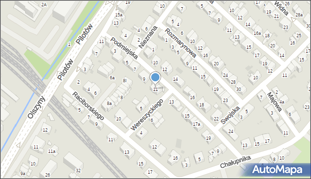Kraków, Podmiejska, 11, mapa Krakowa