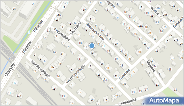 Kraków, Podmiejska, 14, mapa Krakowa