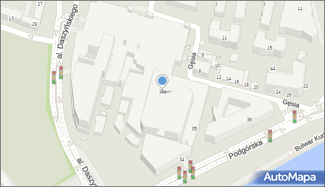 Kraków, Podgórska, 34b, mapa Krakowa