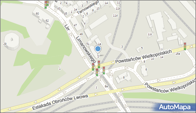 Kraków, Powstańców Wielkopolskich, 1, mapa Krakowa