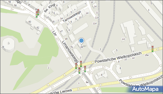 Kraków, Powstańców Wielkopolskich, 1a, mapa Krakowa