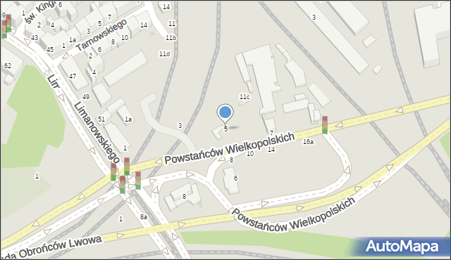 Kraków, Powstańców Wielkopolskich, 5, mapa Krakowa