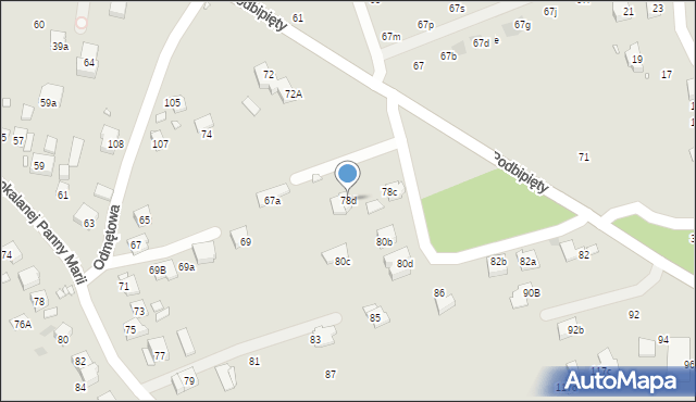 Kraków, Podbipięty Longinusa, 78d, mapa Krakowa