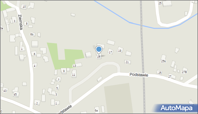 Kraków, Podstawie, 15, mapa Krakowa