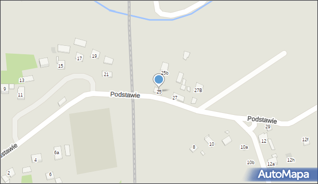 Kraków, Podstawie, 25, mapa Krakowa