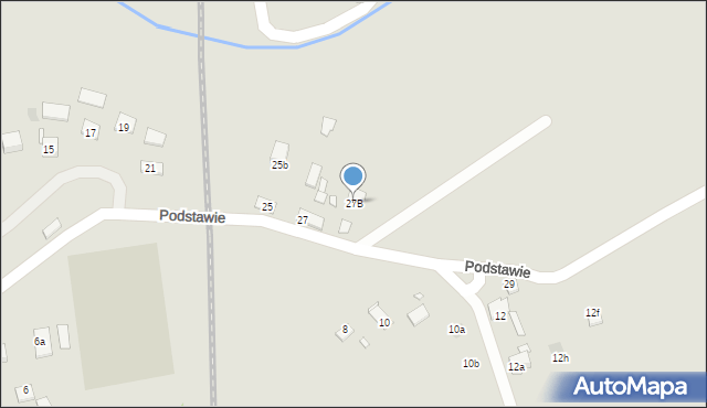 Kraków, Podstawie, 27B, mapa Krakowa