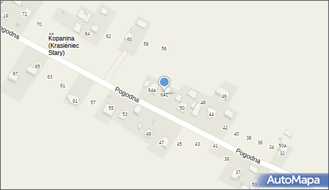 Krasieniec Stary, Pogodna, 52, mapa Krasieniec Stary