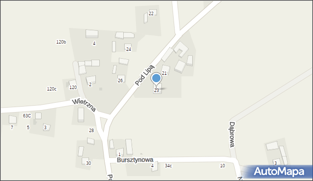 Krasieniec Zakupny, Pod Lipą, 23, mapa Krasieniec Zakupny