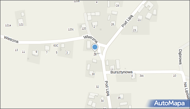 Krasieniec Zakupny, Pod Lipą, 28, mapa Krasieniec Zakupny