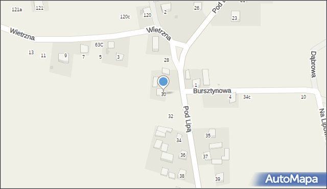 Krasieniec Zakupny, Pod Lipą, 30, mapa Krasieniec Zakupny