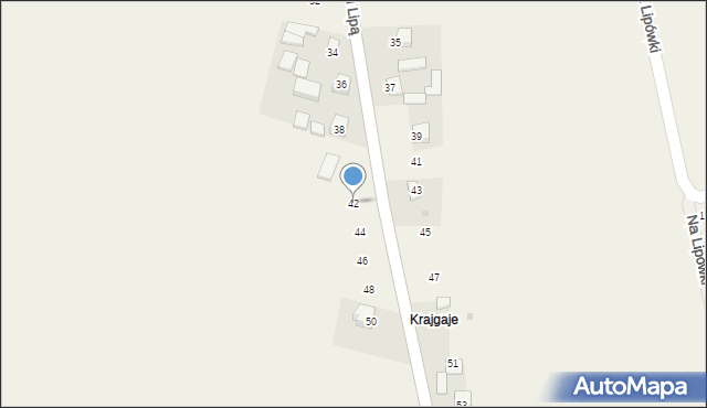 Krasieniec Zakupny, Pod Lipą, 42, mapa Krasieniec Zakupny